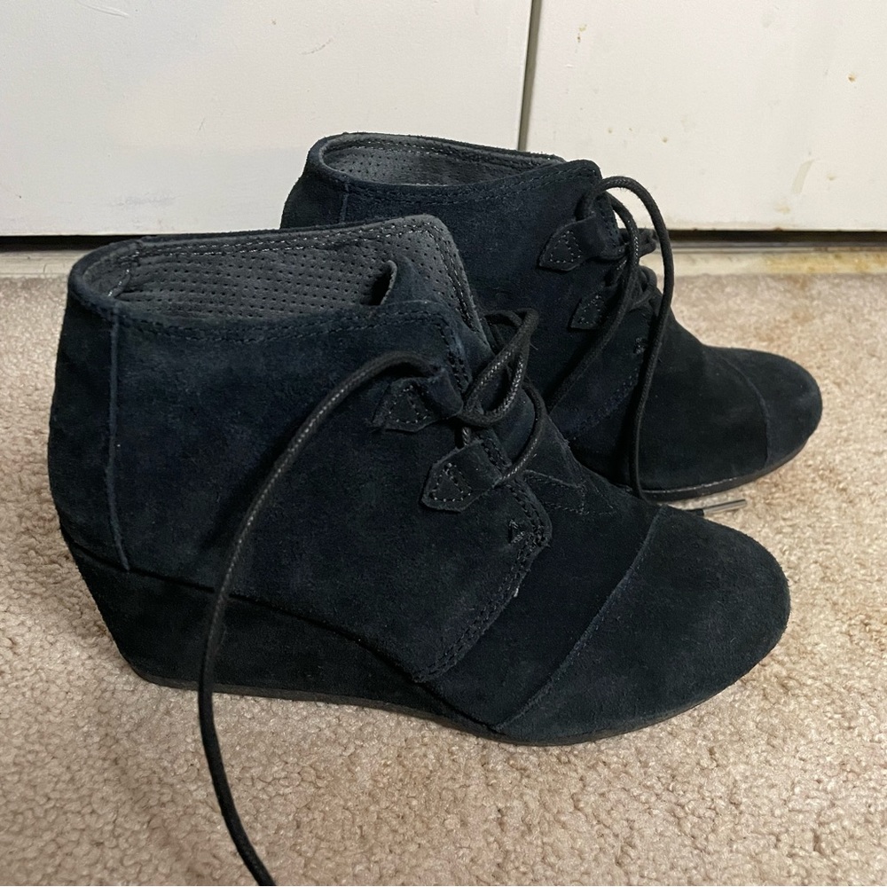 Tom’s Kala Suede Wedge Booties